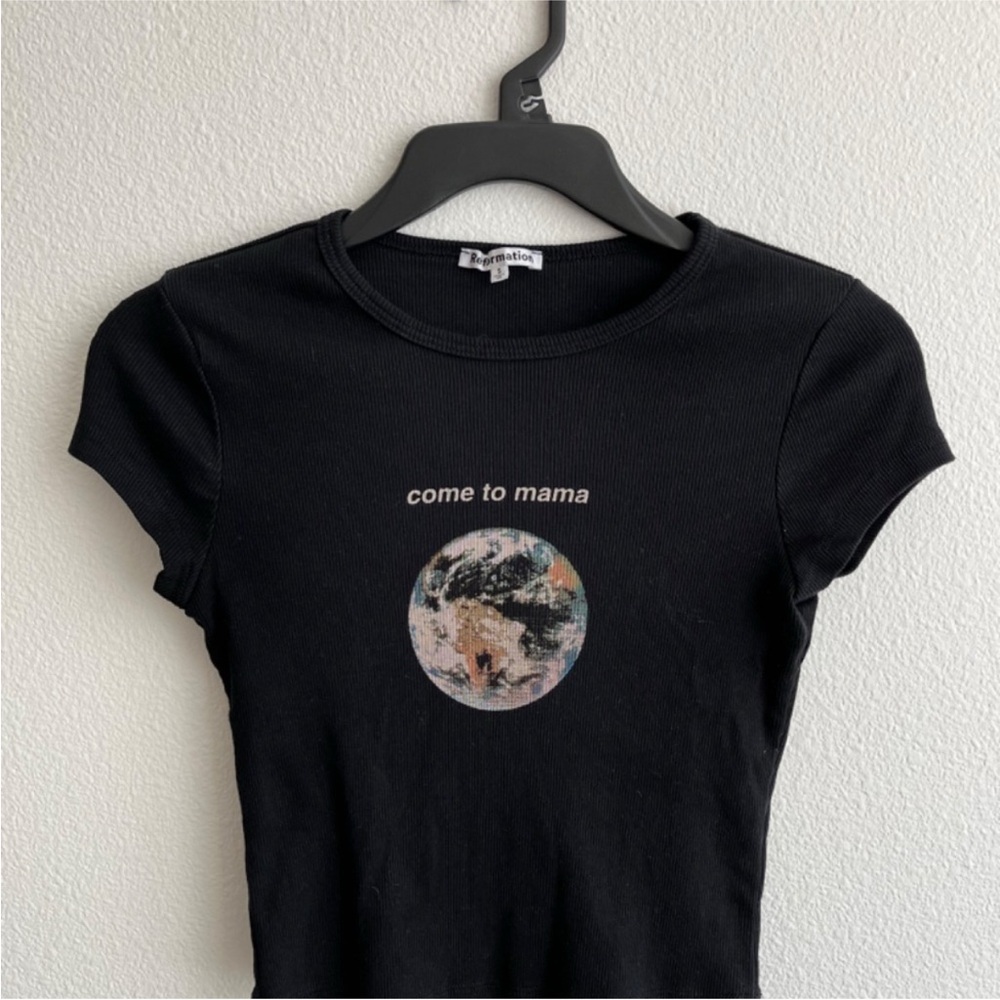 Reformation Black Graphic Tee - Come to Mama